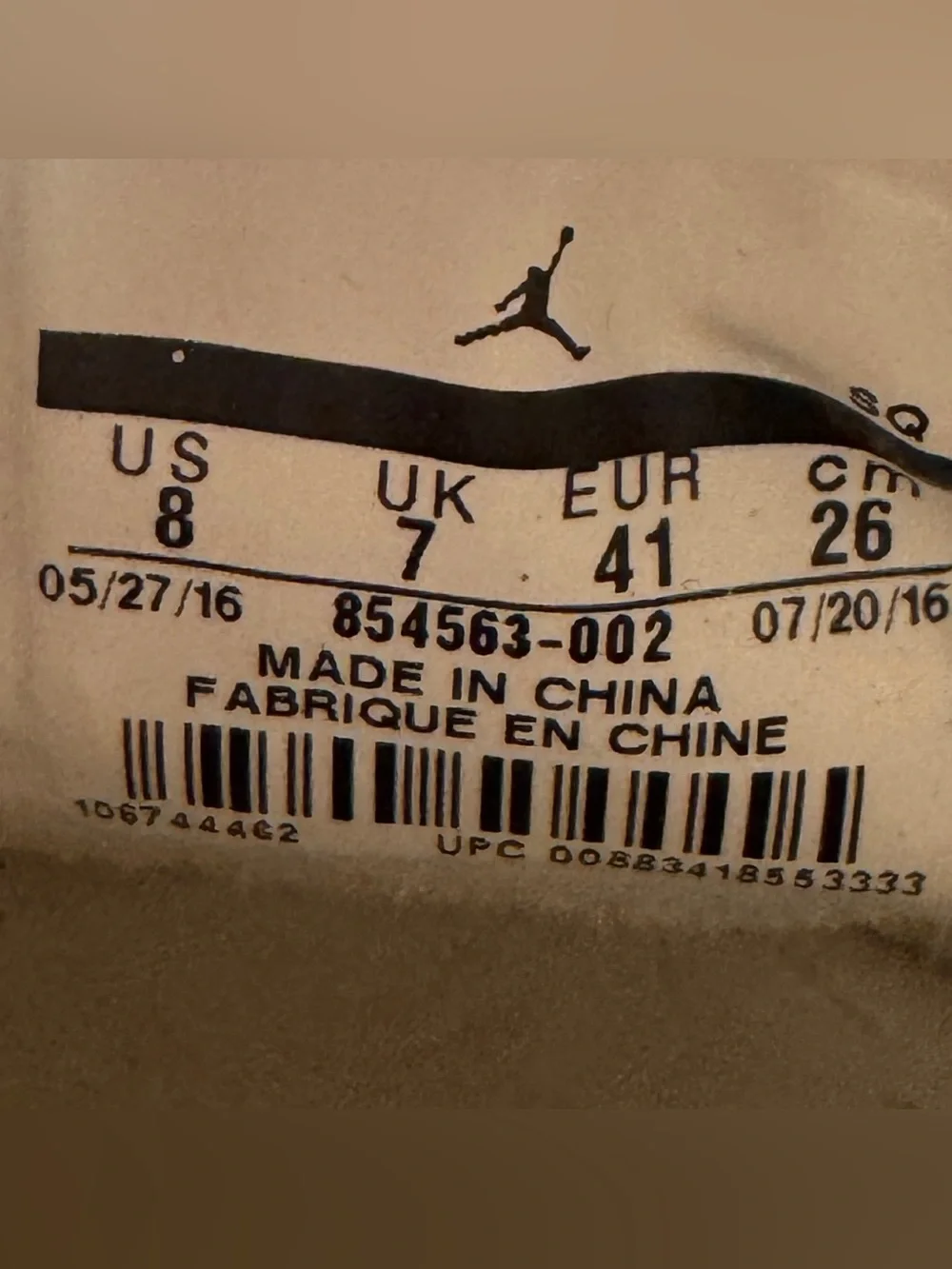 Nike Air Jordan Westbrook 0.2 QS 'Light Bone' 854563-002 Suede Shoes Men Size 8